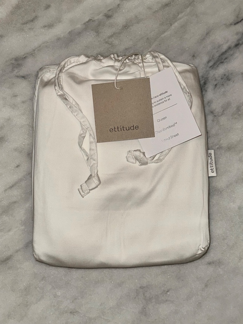 NEW, ETTITUDE Signature Bamboo Sheet set, Queen, White - Picture 6 of 10